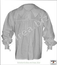 Baroková košeľa so šnurovačkou a sedlom bavlnená  - (BKSS-02ba)