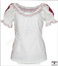 Ľudová košeľa dámska bavlnená vyšívaná zdobená - (LKD-02ba-vz)